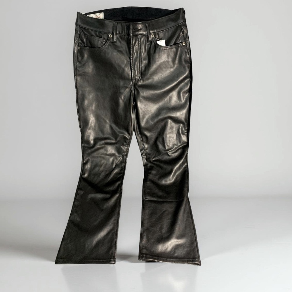 New GAP Vintage Slim High Rise Vegan Leather Pants 8 Petite